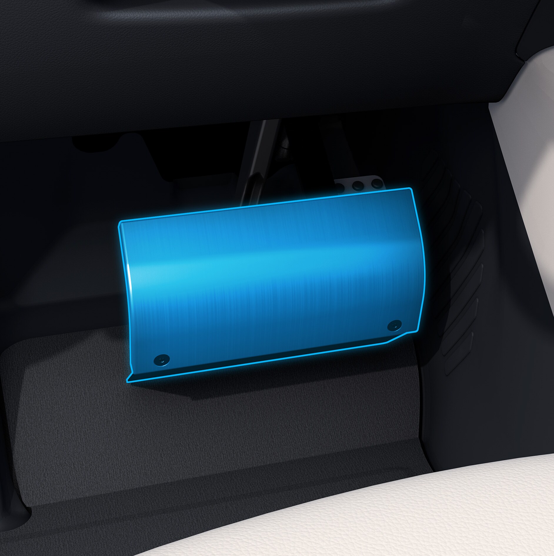 Capac pedală | Sisteme de asistență la rulare | Mercedes-Benz O imagine detaliată a capacului pedalei în combinație cu un autovehicul adaptat persoanelor cu dizabilități.